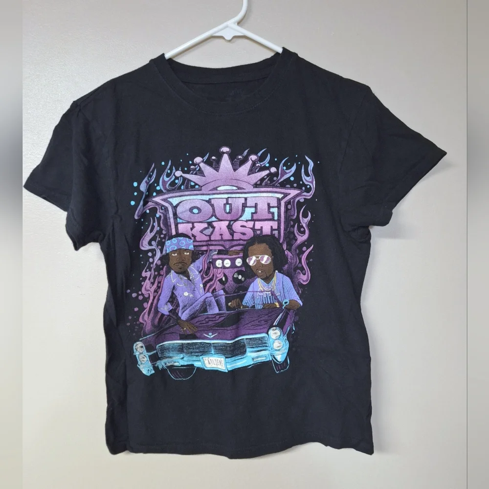 Outkast Atliens Mens S Black Graphic T-Shirt Lowrider Hip Hop Rap Cartoons - Picture 1 of 10